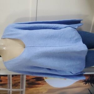 NWT Vince Camuto Soft V Neck Blue Paradox Sweater Size XL